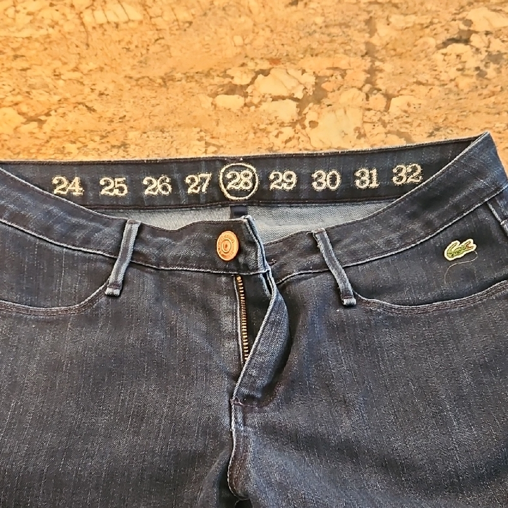 Lacoste Women's Dark Blue High Rise Jeans